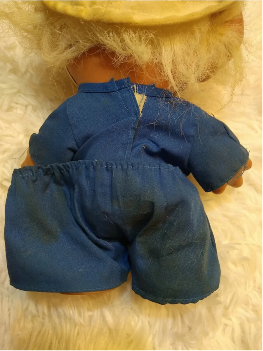 Vintage Troll Doll Sailor Outfit Blue White Hat 8